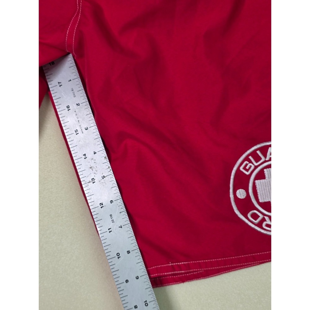 TYR Men's Swim Trunks Shorts Size M Red White Deck-X Lifeguard w/ Comfort Liner - Picture 7 of 13